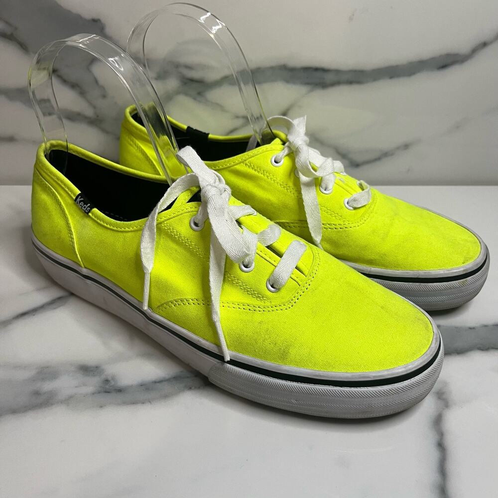 Keds Women's Florescent Yellow Y2K Low Top Sneakers Sz 8 Neon 80's Retro